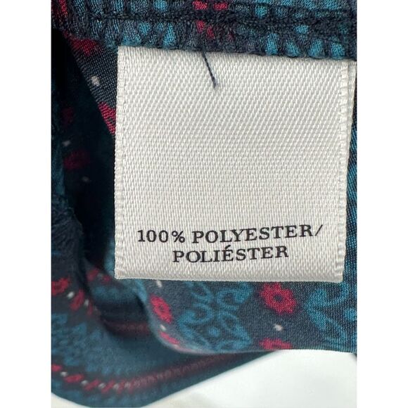 Ann Taylor size 14 navy blue print long sleeve shift dress - Picture 8 of 10